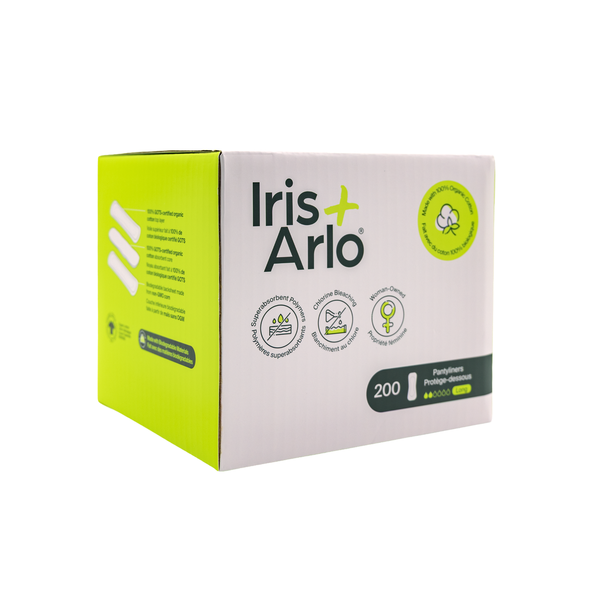 100% Organic Cotton Long Pantyliners