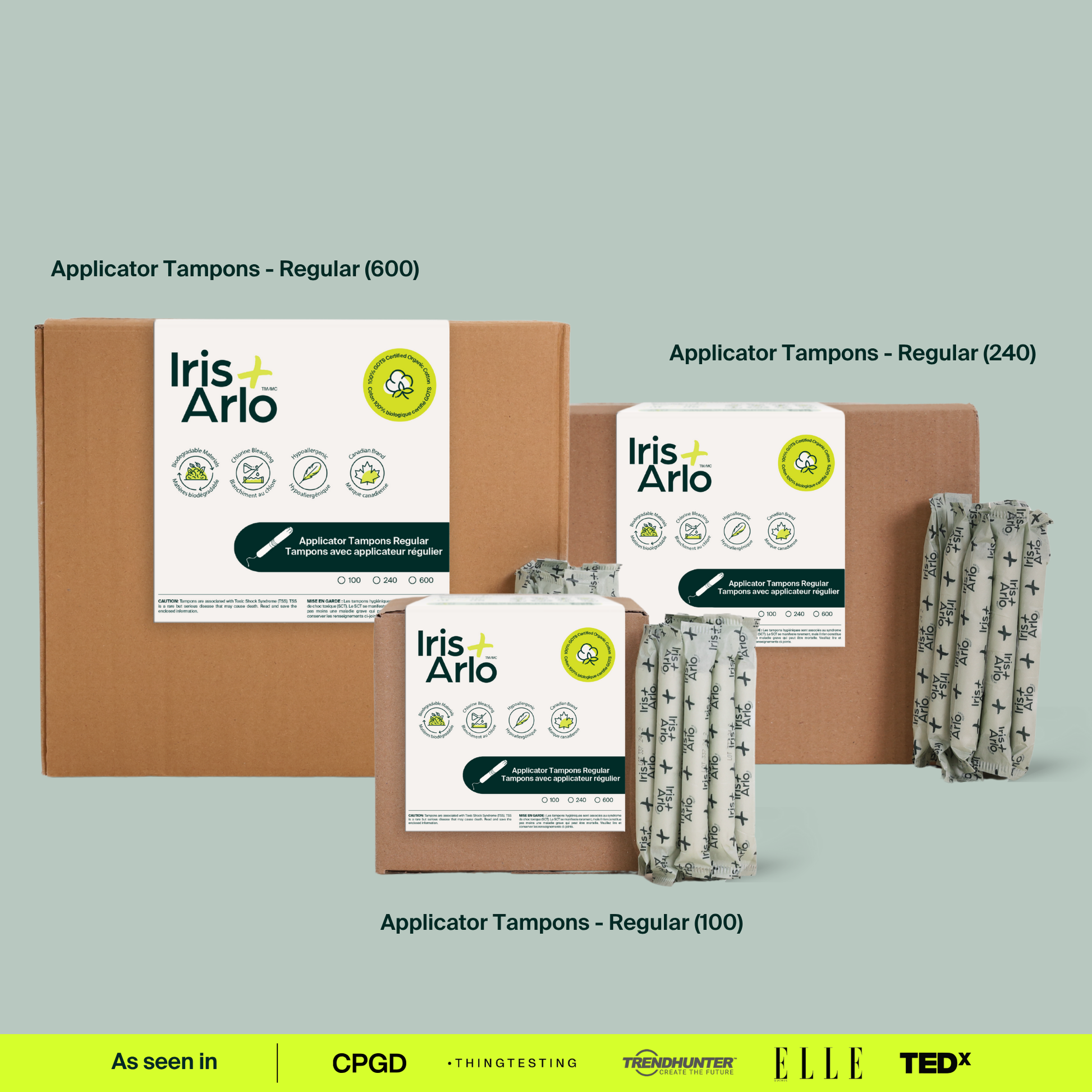 Organic Cotton Applicator Tampons