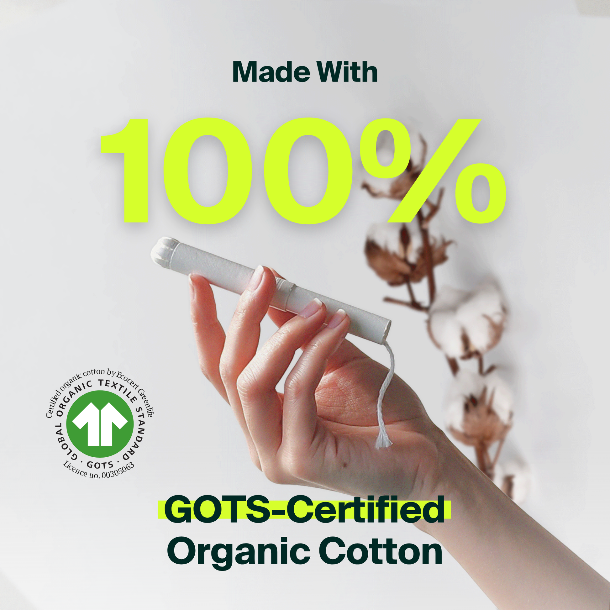 Organic Cotton Applicator Tampons