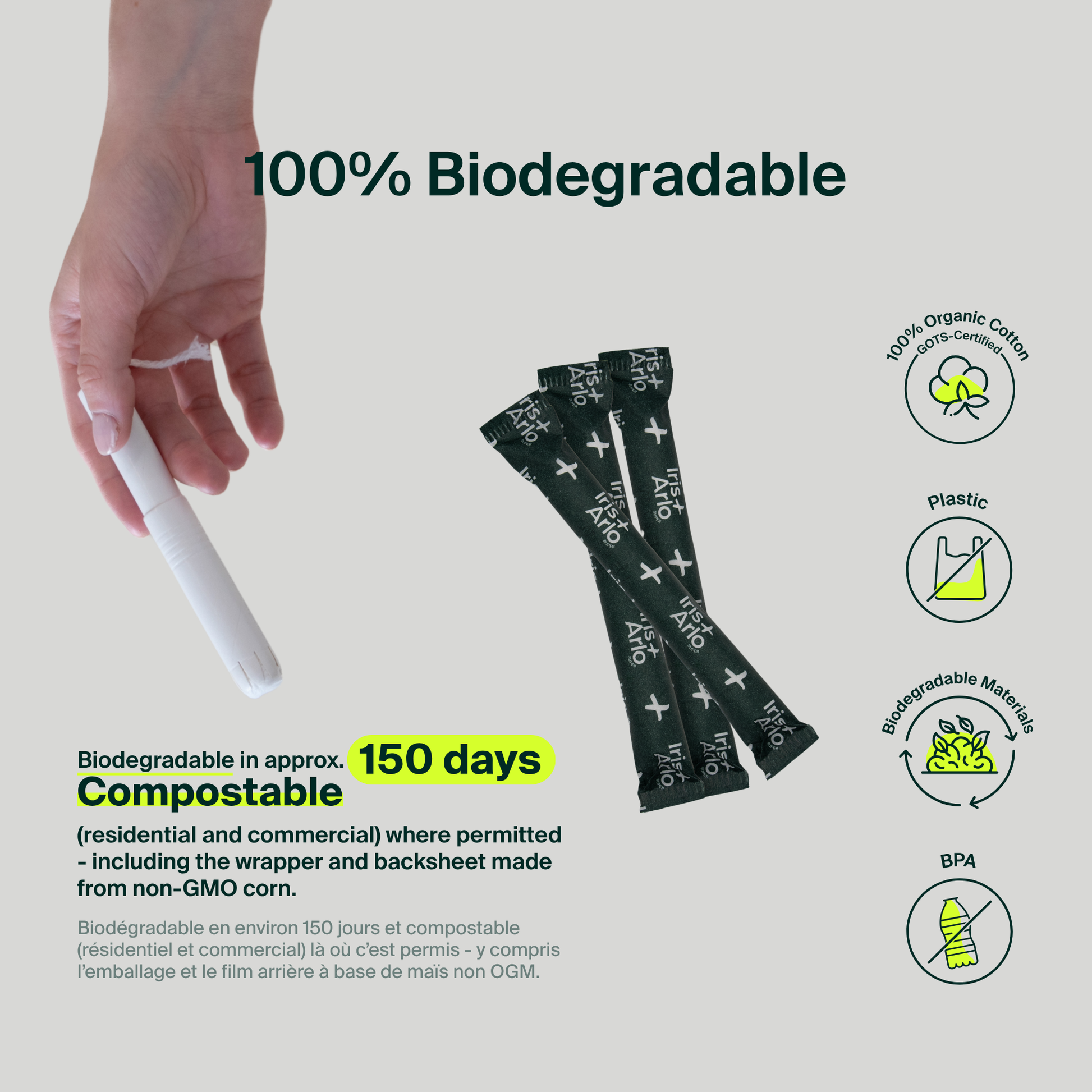 Organic Cotton Applicator Tampons