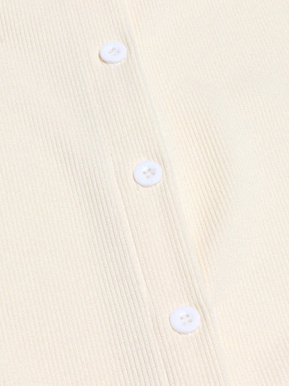 Collared top and drawstring trousers set