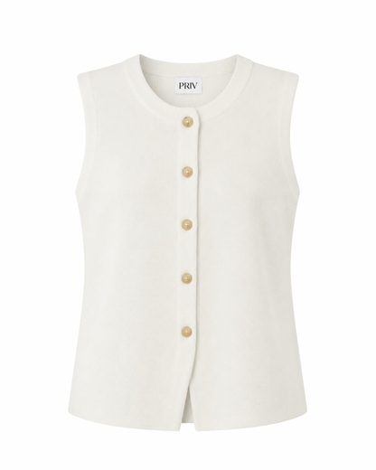 Bezla Knit Vest — Ivory