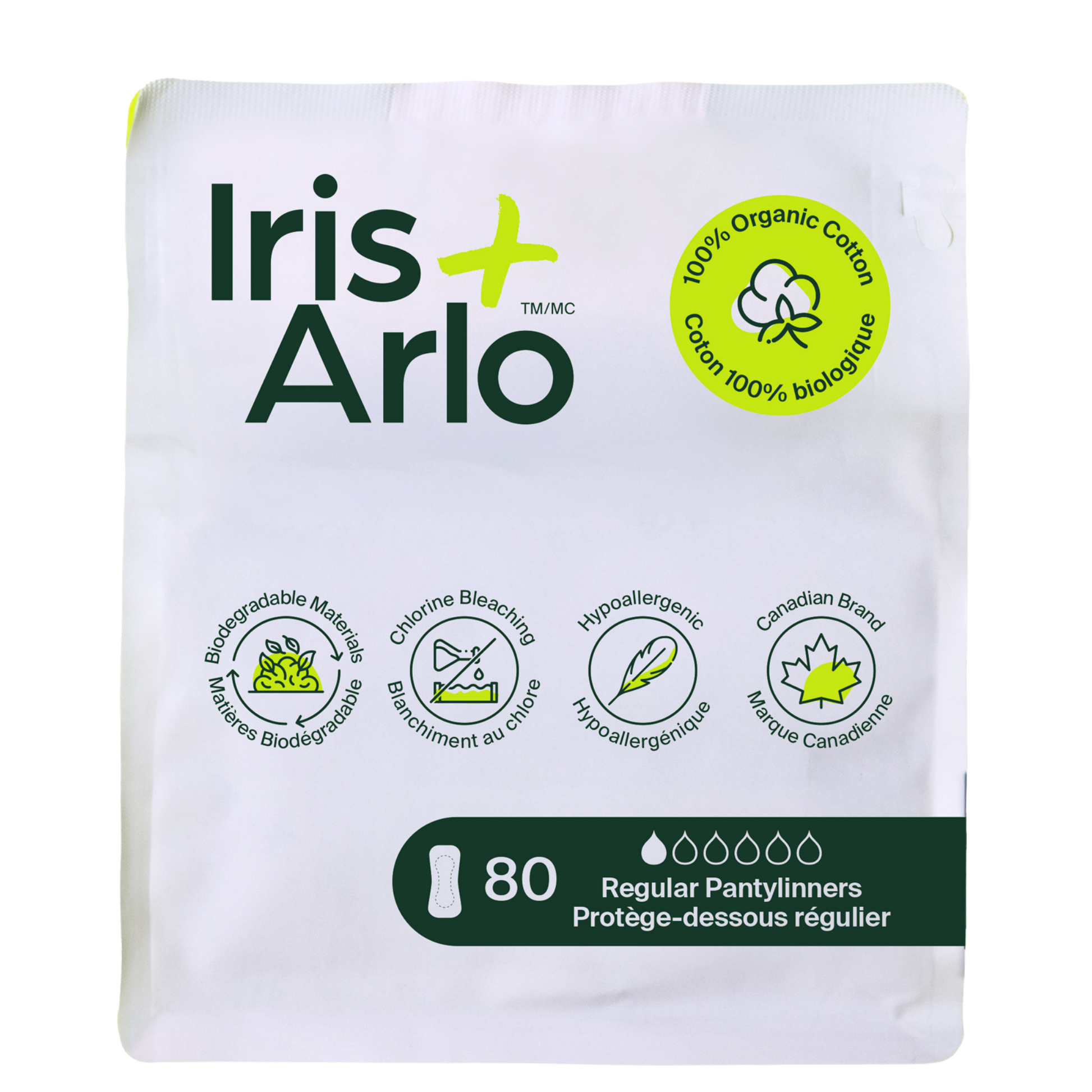 Organic Cotton Pantyliners — 80 Pack