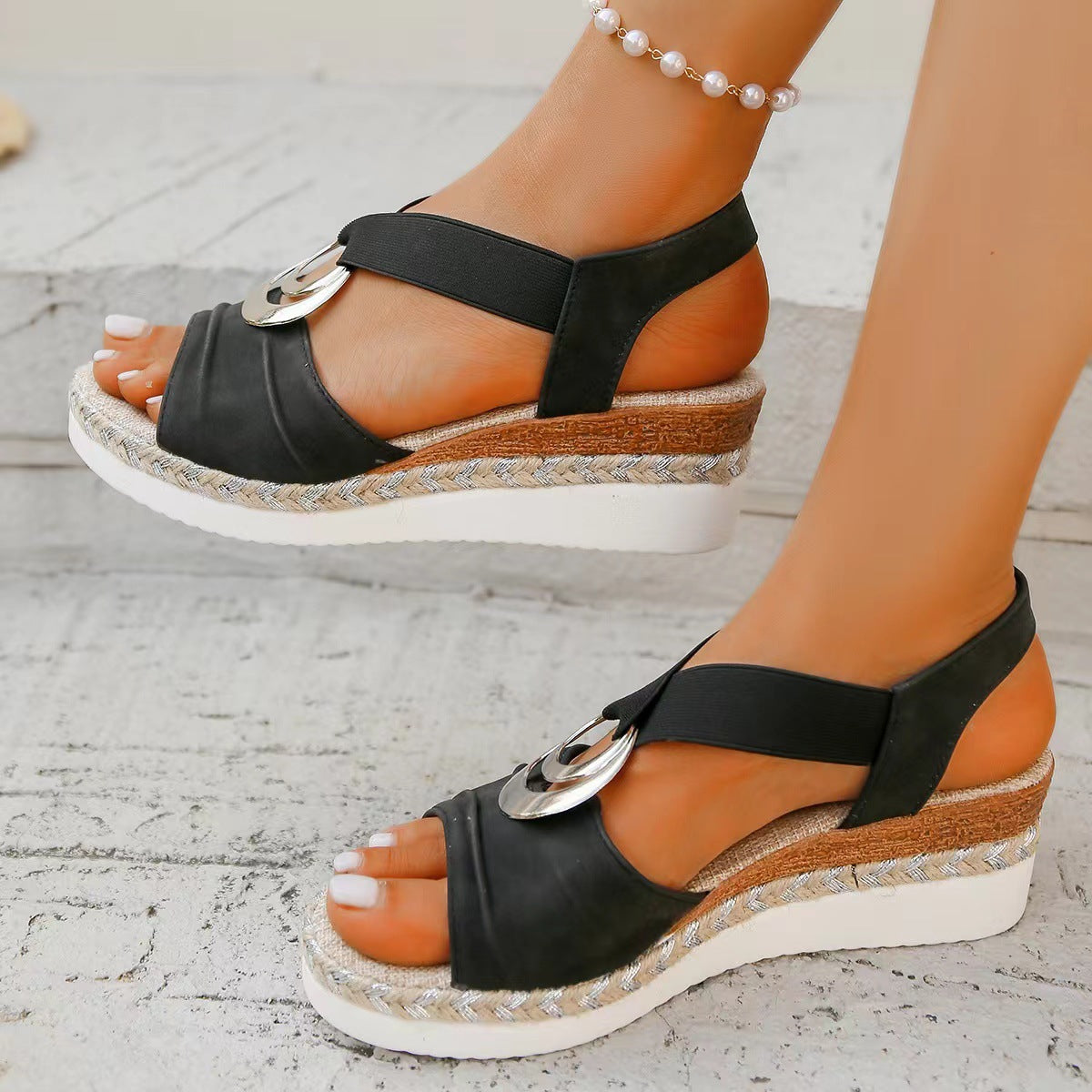 Marisol Buckle Espadrille Wedges
