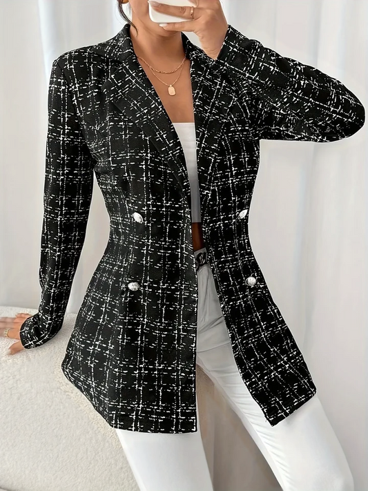 The Black Tweed Double-Breasted Blazer