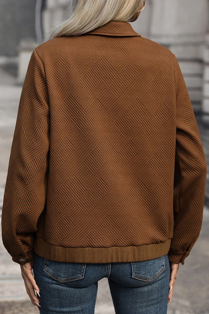 Textured zip-front pocket jacket