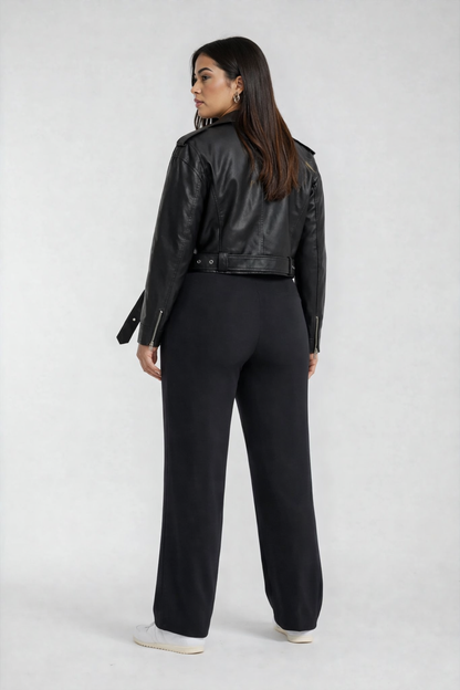 Luxeflow Elevated Wide-Leg Pant — Black
