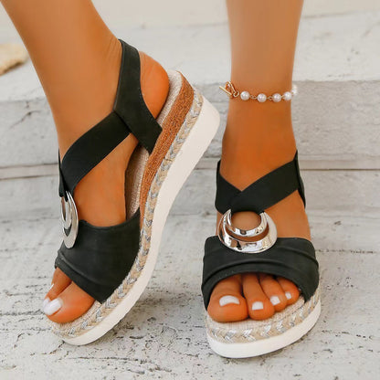 Marisol Buckle Espadrille Wedges