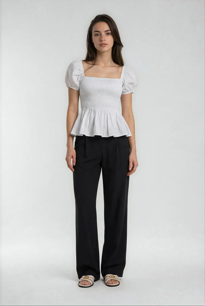 Luxeflow Elevated Wide-Leg Pant — Black