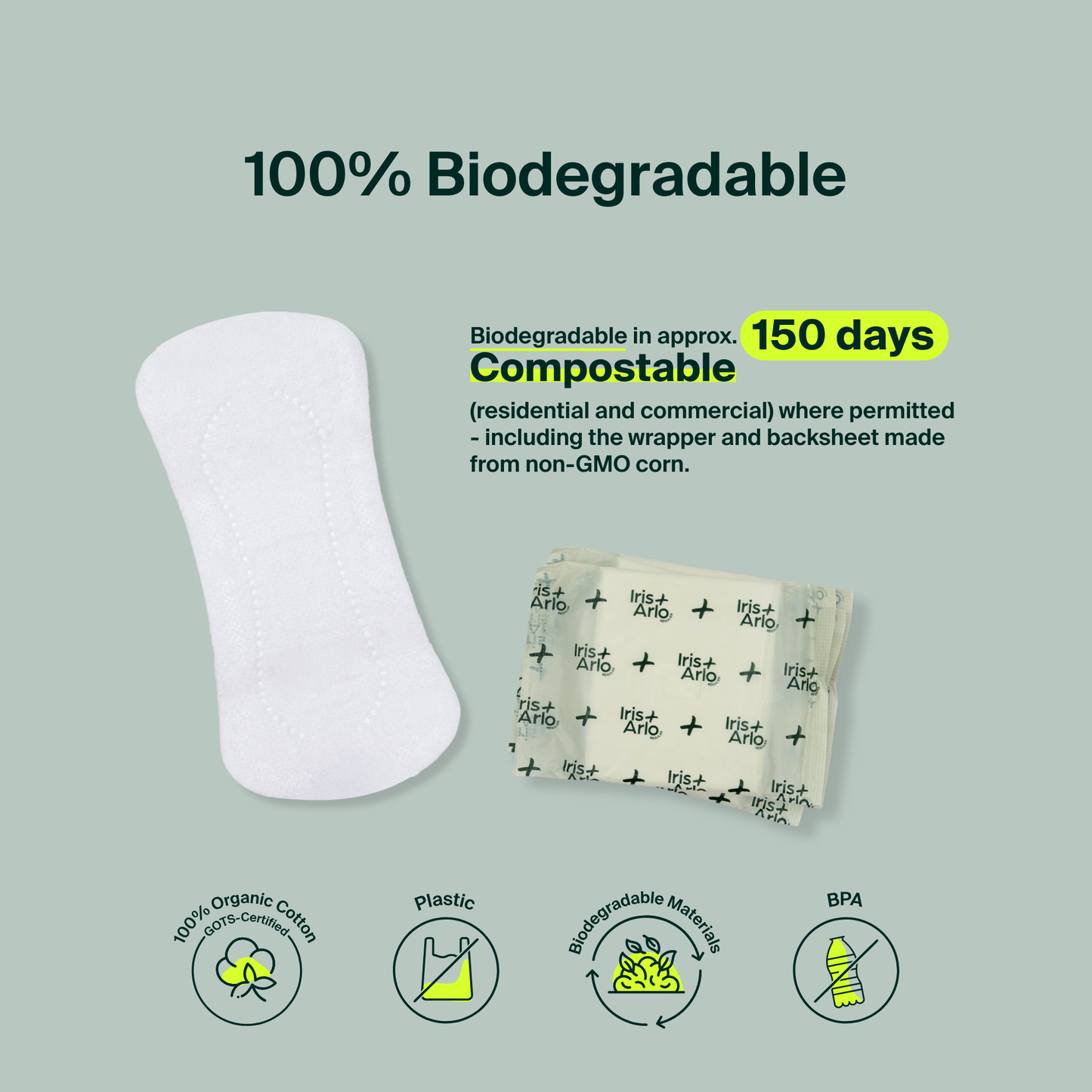 Organic Cotton Pantyliners — 80 Pack