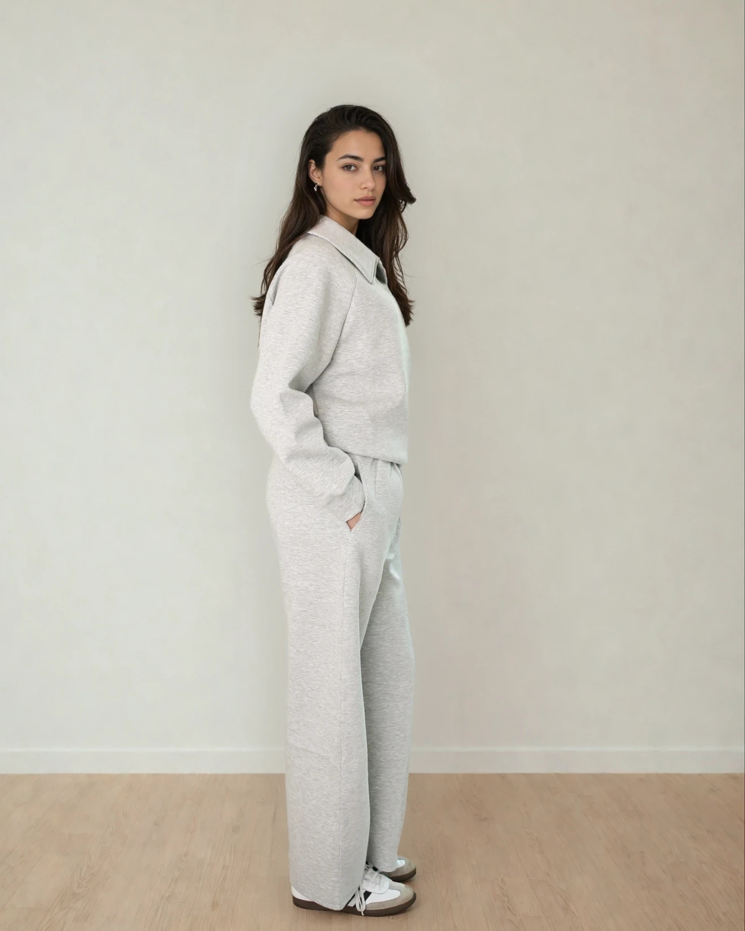 Adora Luxeflow - Everyday Wide Leg Pant In Heather Grey
