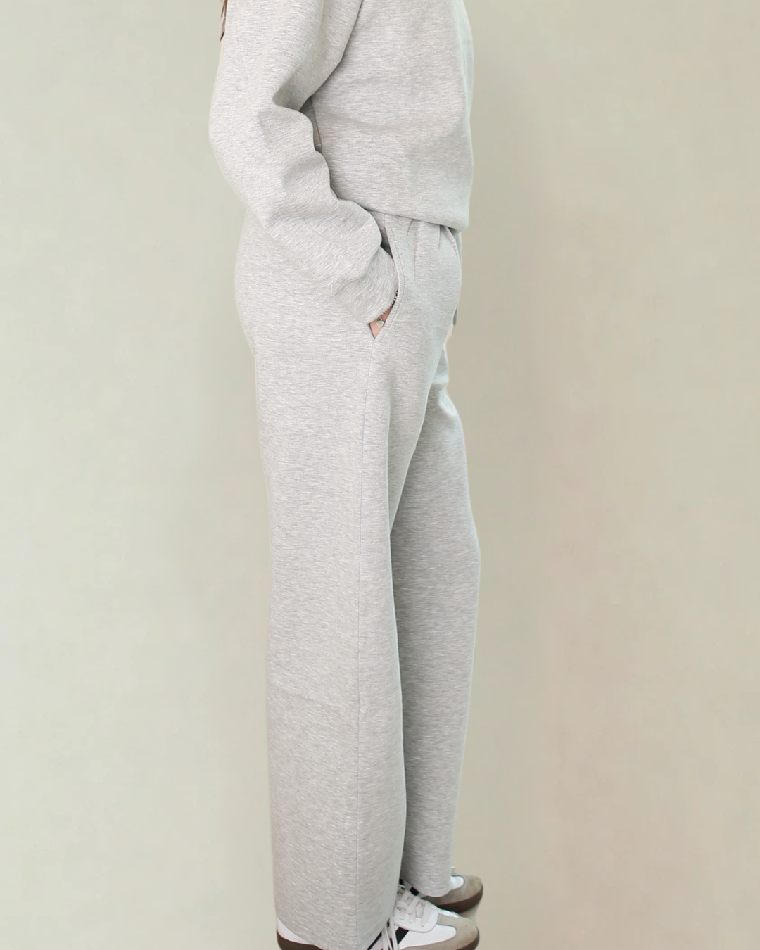 Adora Luxeflow - Everyday Wide Leg Pant In Heather Grey