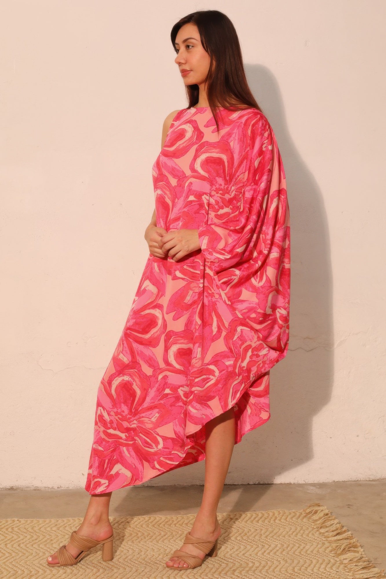 Chasing Petals One Sleeve Dress