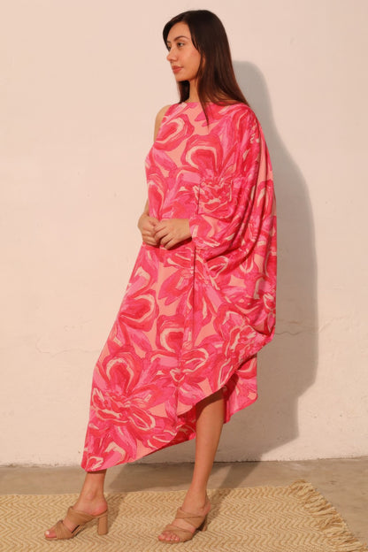 Chasing Petals One Sleeve Dress