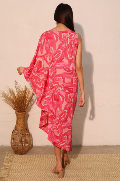 Chasing Petals One Sleeve Dress