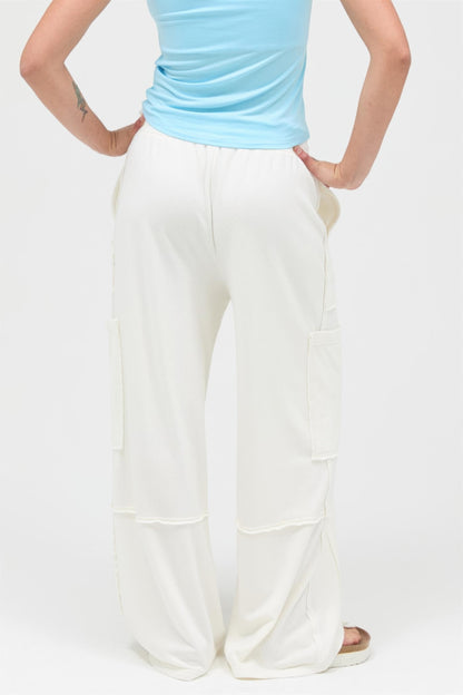 Mineral Wash Wide Leg Cargo Pants