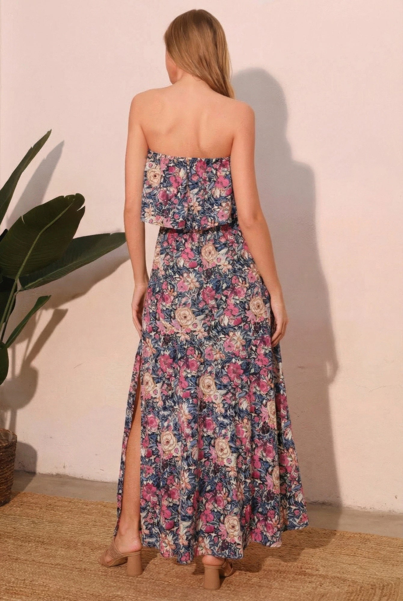 Bloom Party Strapless Maxi Dress