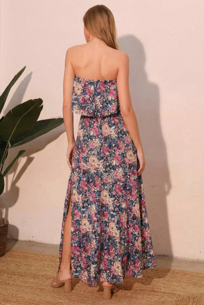 Bloom Party Strapless Maxi Dress