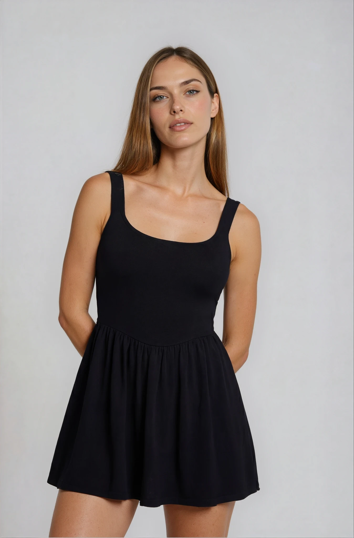 Fay – Classic Fitted Mini Cocktail Dress In Black