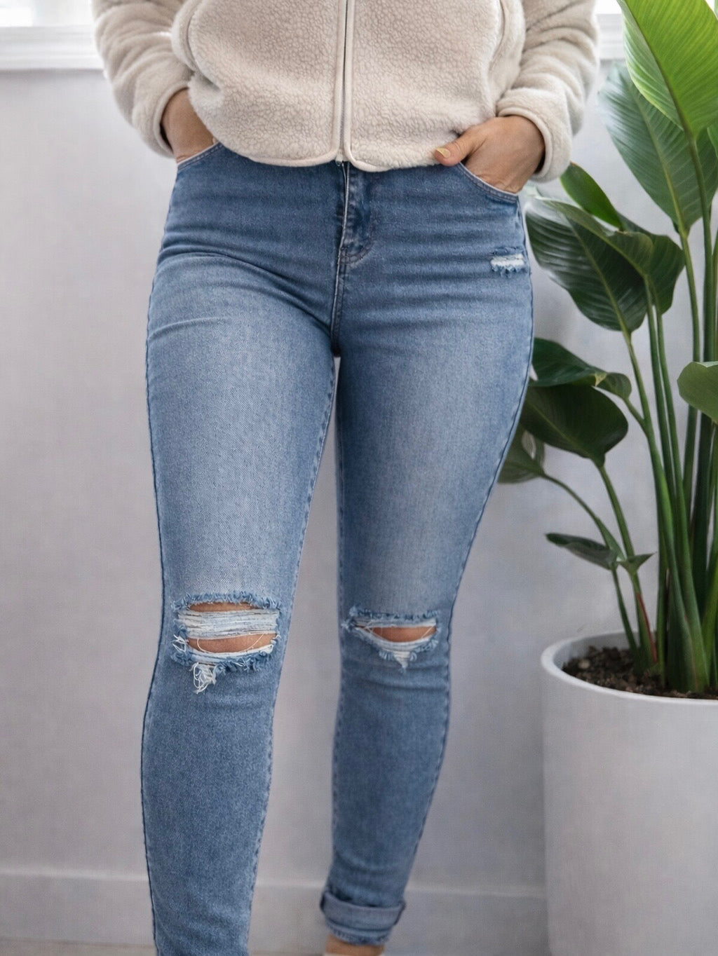 The Dark-Wash Distressed Jean
