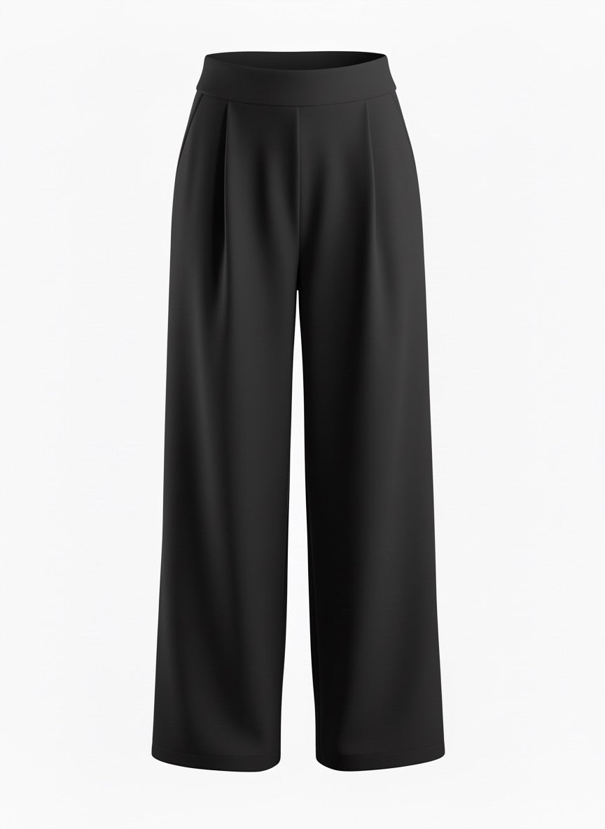 Luxeflow Elevated Wide-Leg Pant — Black