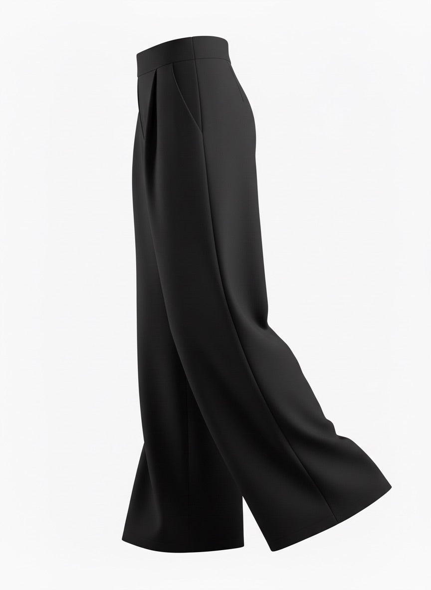 Luxeflow Elevated Wide-Leg Pant — Black