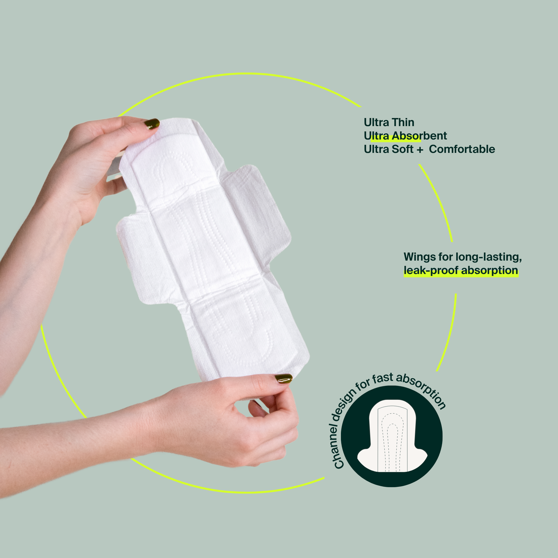 Organic Cotton Overnight Pads — 34 Pack