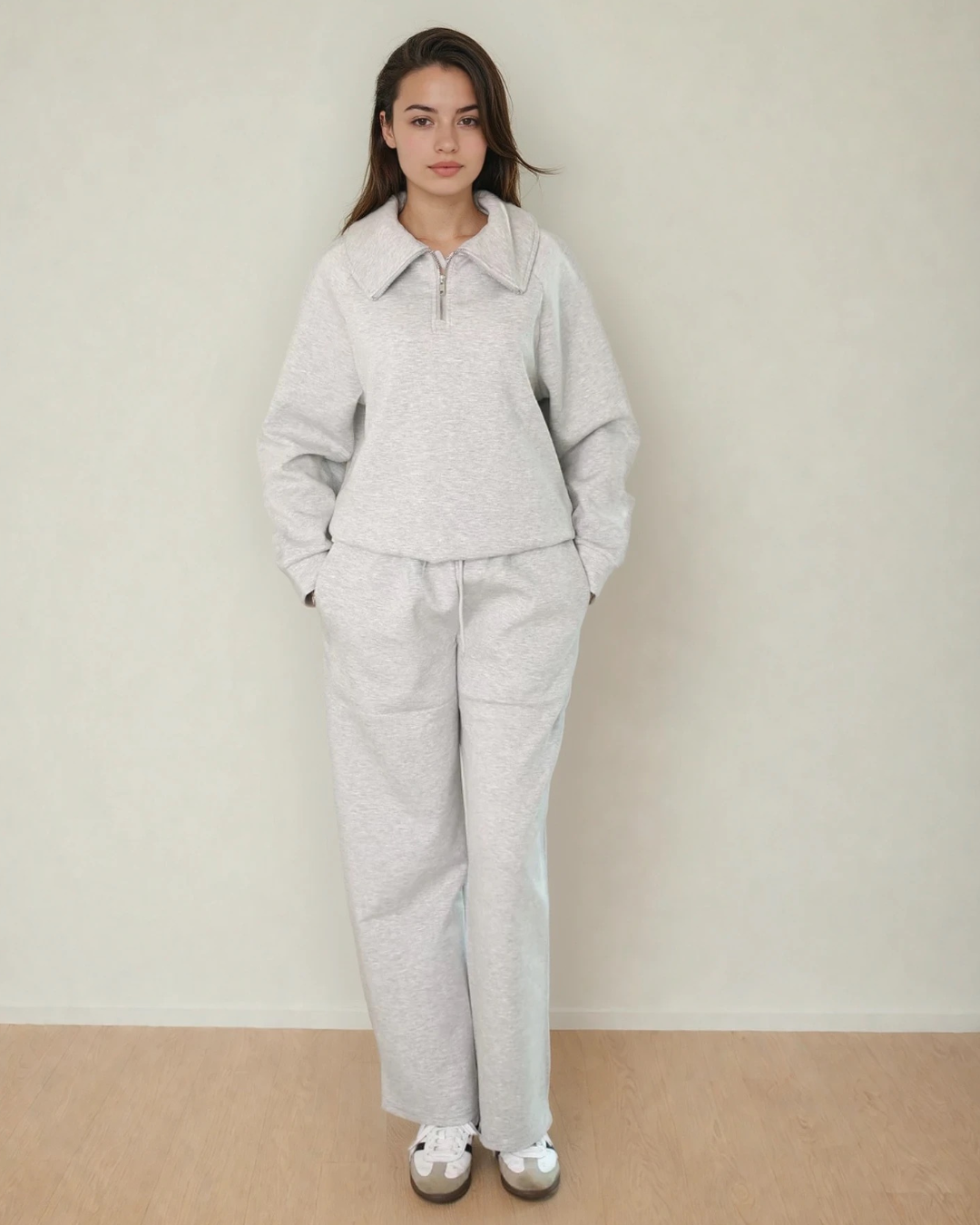 Adora Luxeflow - Everyday Wide Leg Pant In Heather Grey