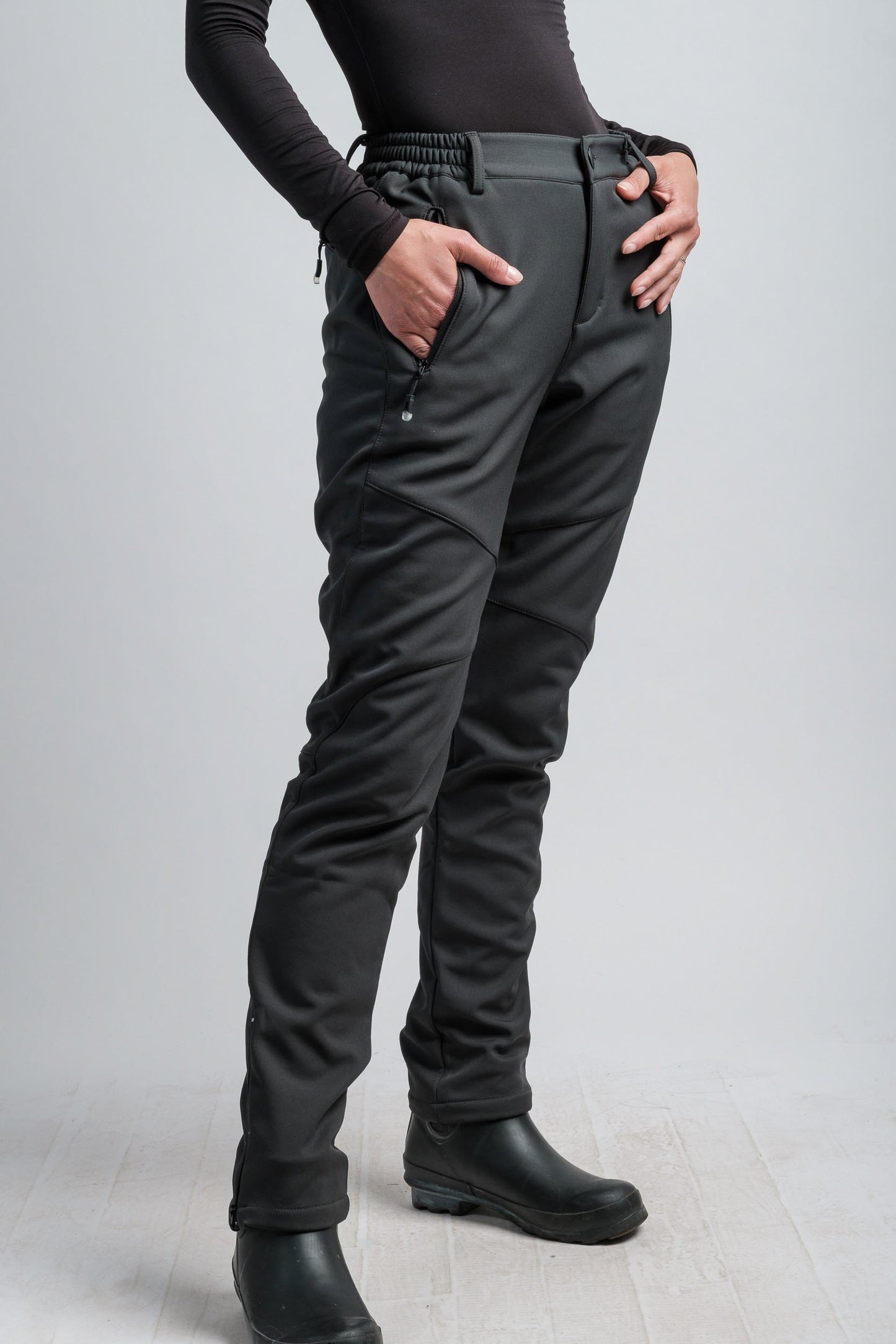 Women's Gray High-Waist Water-Resistant Adventure Pants