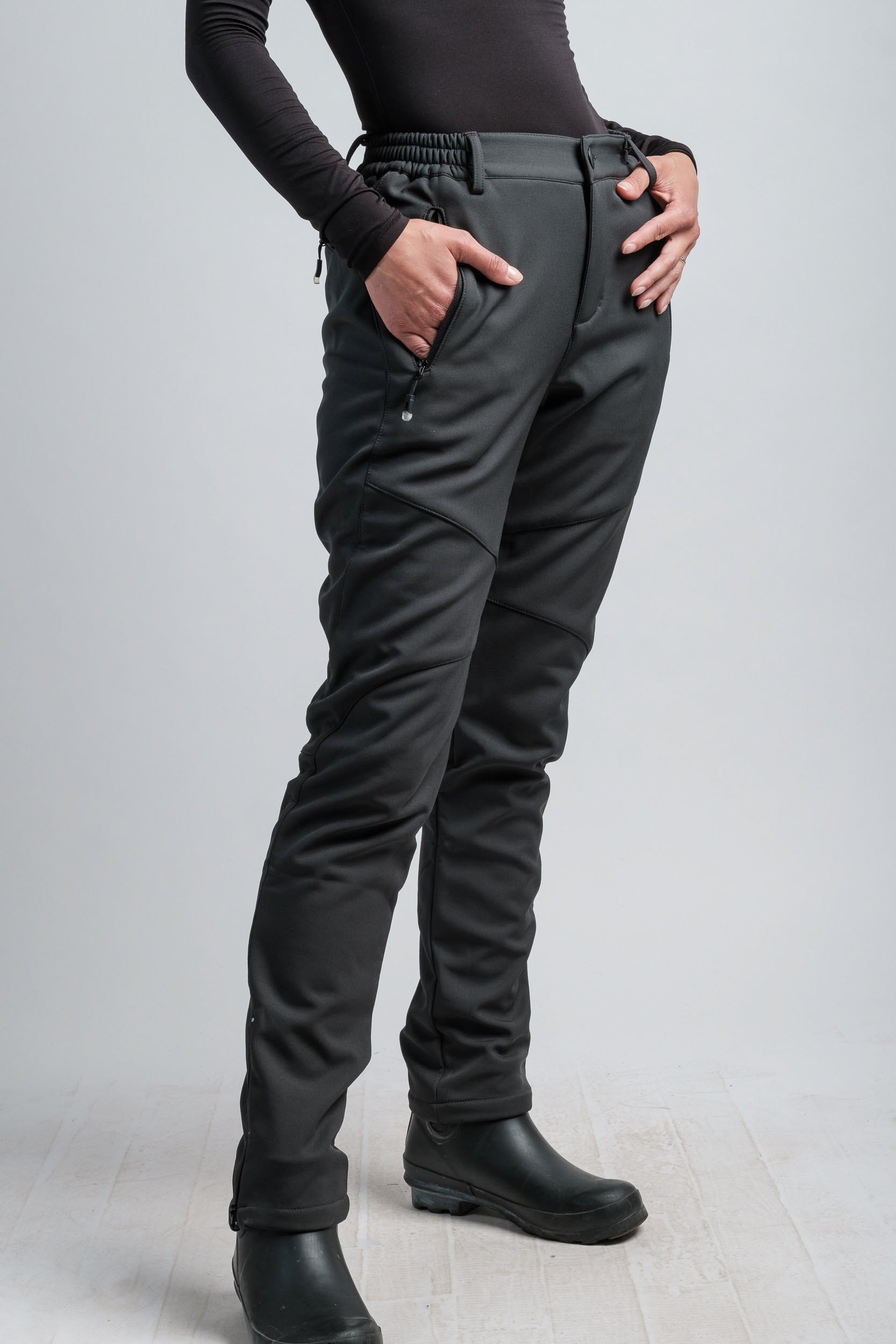 Women's Gray High-Waist Water-Resistant Adventure Pants