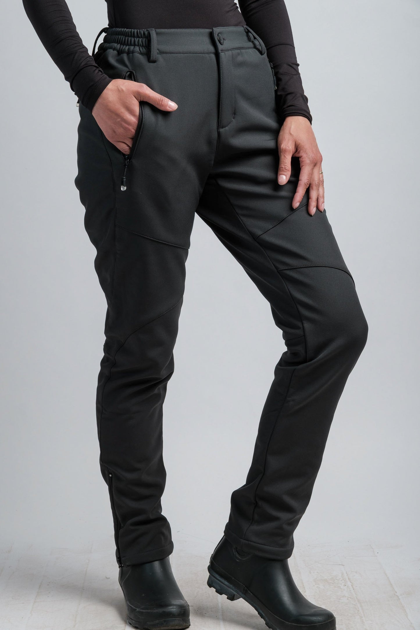Women's Gray High-Waist Water-Resistant Adventure Pants