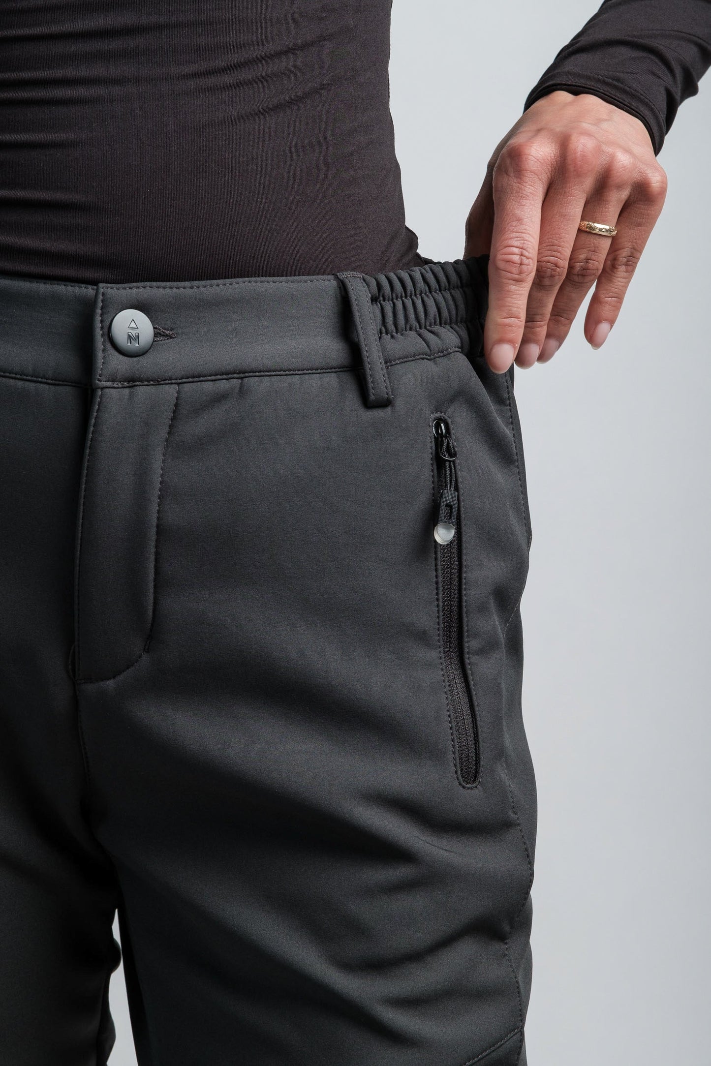 Women's Gray High-Waist Water-Resistant Adventure Pants