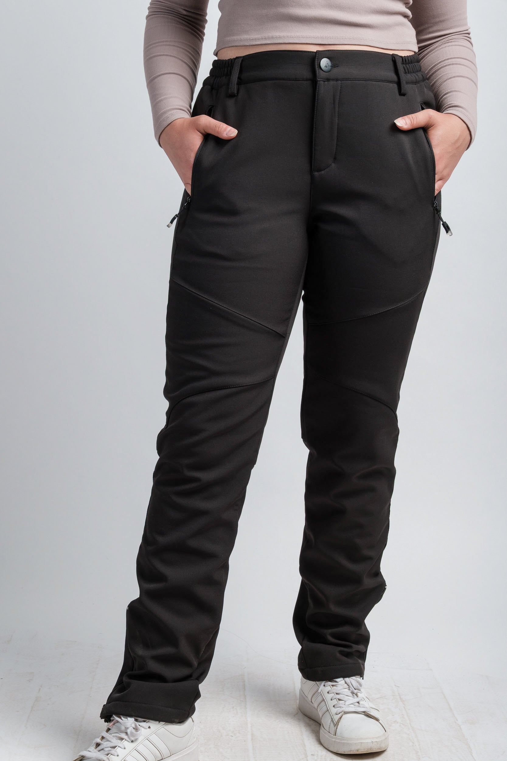 Women's Black High-Waist Water-Resistant Adventure Pants
