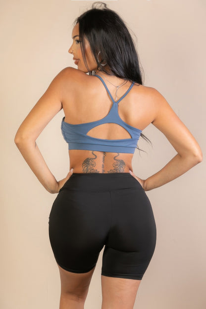 Racerback Cutout Sports Bra