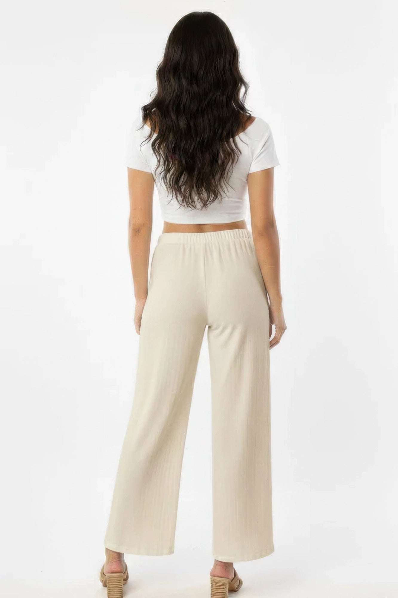 Relaxed Fit 100% Cotton Wide-leg Pants With Side Pockets