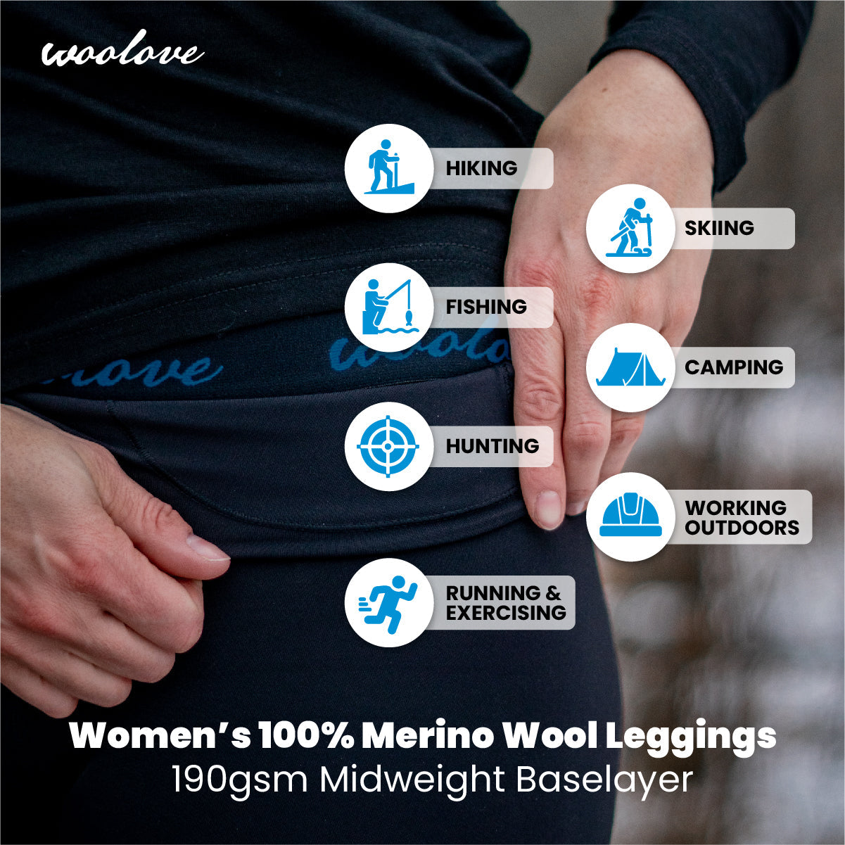Women's Merino Wool Leggings — Midweight