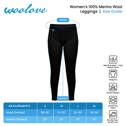Women's Merino Wool Leggings — Midweight