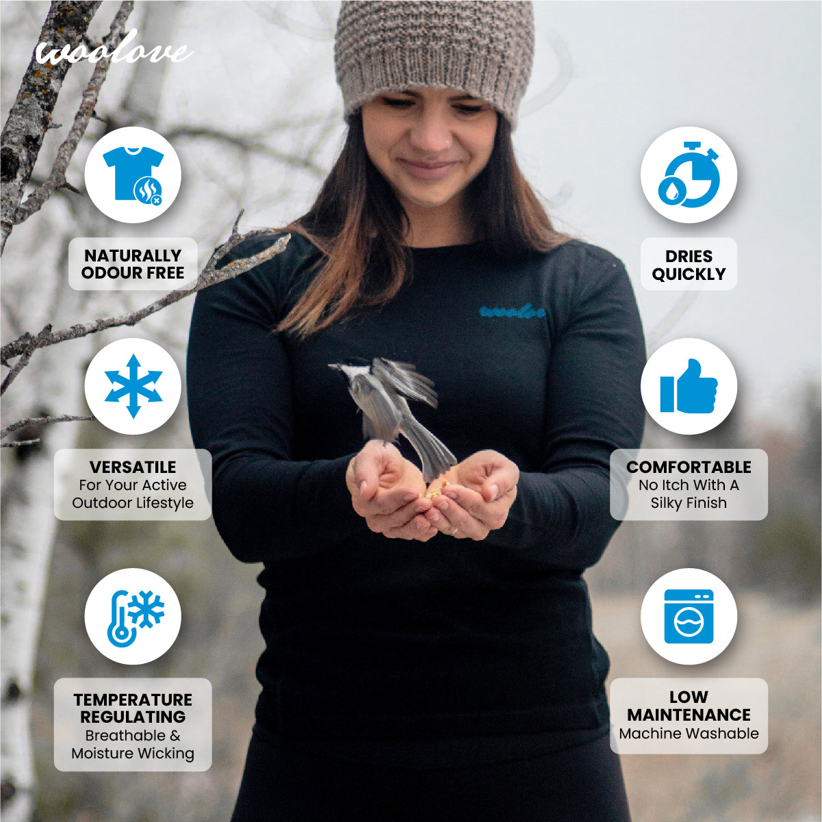 Women's Merino Wool Long Sleeve Crew Neck — Midweight
