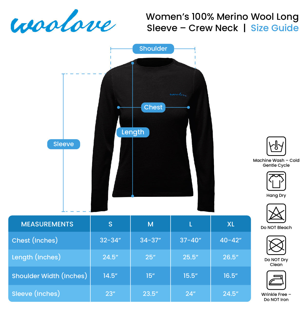 Women's Merino Wool Long Sleeve Crew Neck — Midweight