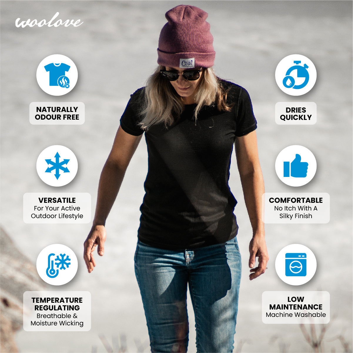 Women's Merino Wool T-Shirt — Lightweight