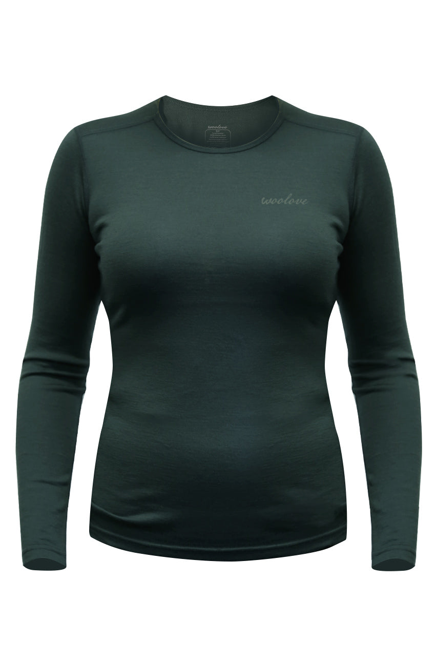 Women's Merino Wool Long Sleeve Crew Neck — Midweight