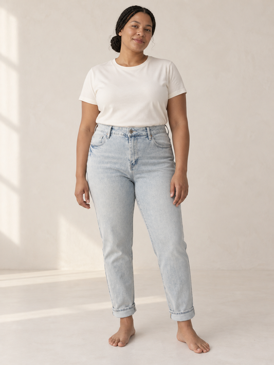 Light-Wash Relaxed Jeans