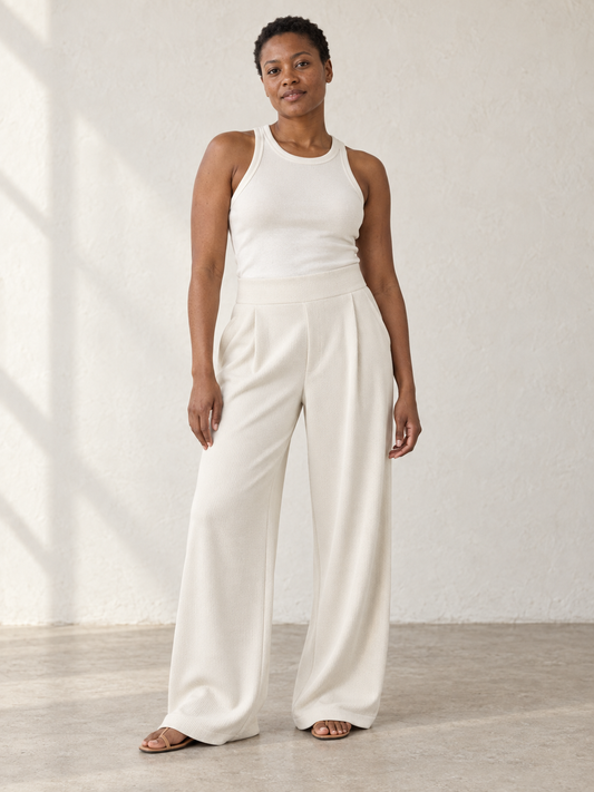 Ivory Wide-Leg Pants