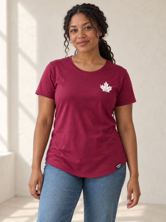 Maple Leaf Organic Cotton Tee — Magenta