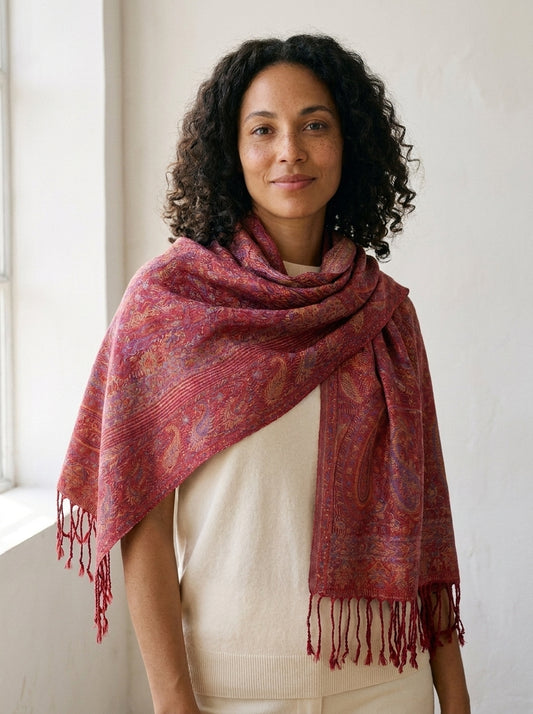 Paisley fringed scarf
