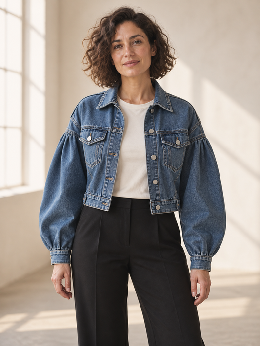 Roxanne Cropped Denim Jacket