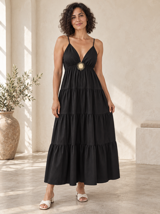 Open-Back Full-Skirt Dress