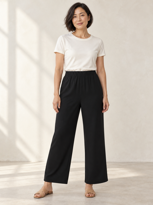 Relaxed Cotton Wide-Leg Pants