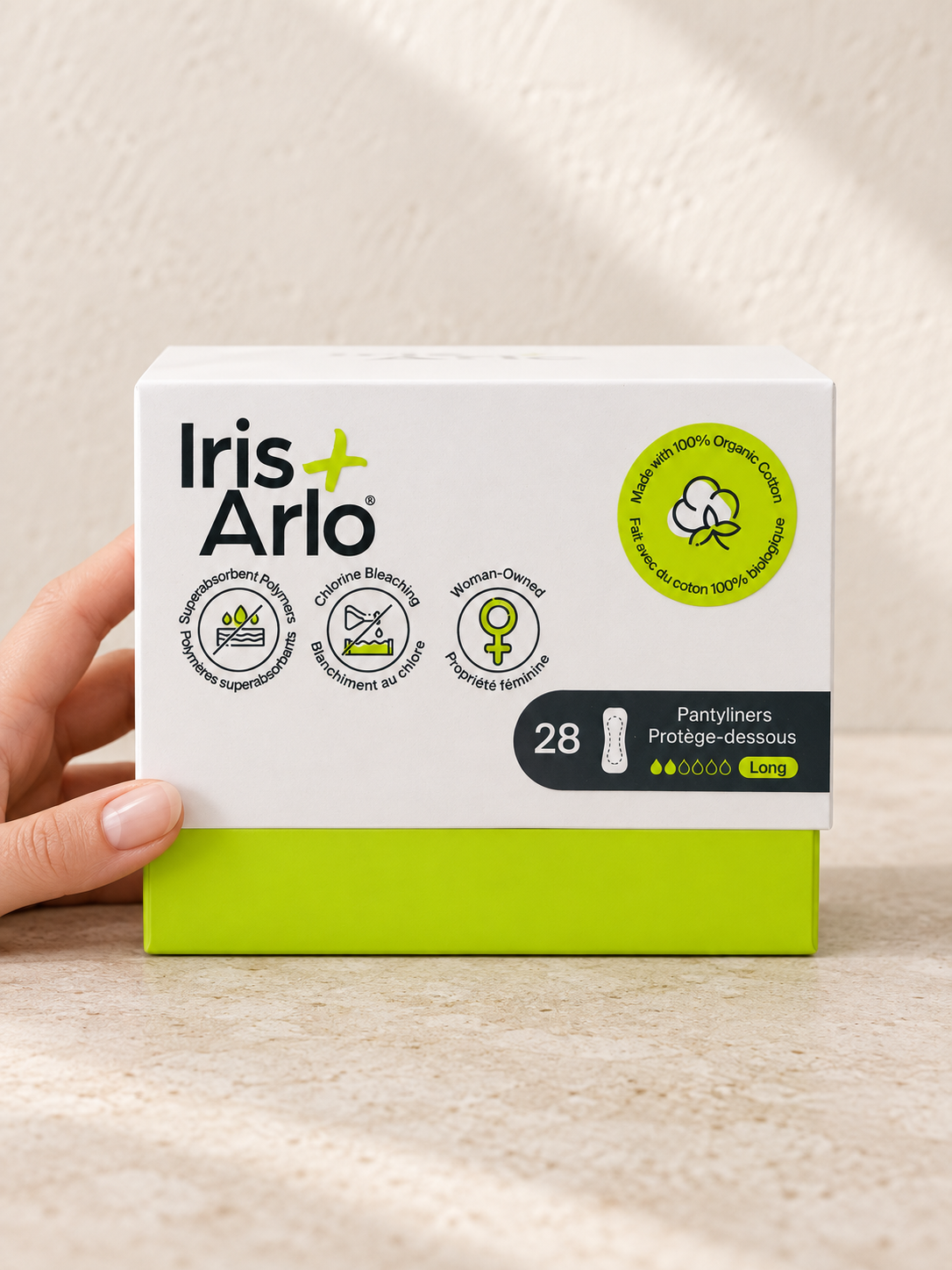 100% Organic Cotton Long Pantyliners