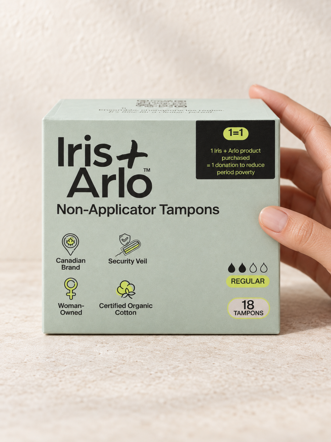 100% Organic Cotton Non-Applicator Tampons
